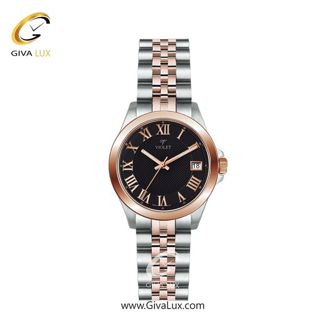 ساعت مچی اورجینال زنانه ویولت VIOLET رزگلد-نقره ای | رزگلد-نقره ای| مشکی| کد رفرنس 0556/2 | 0571/2